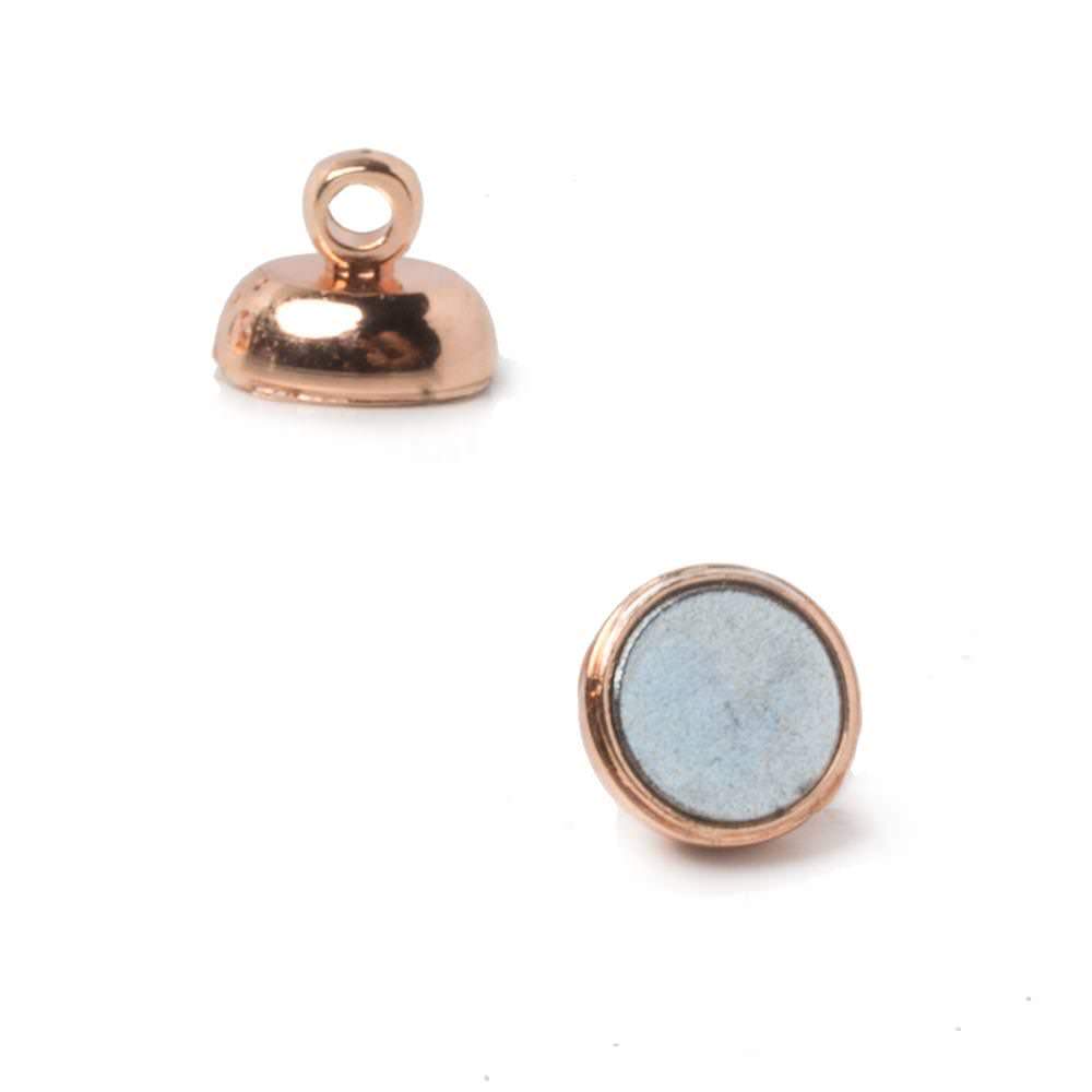 Set of 5 - 7mm Rose Gold Plated Magnetic Clasps for Jewelry Making - AtlantaFindingsCompany