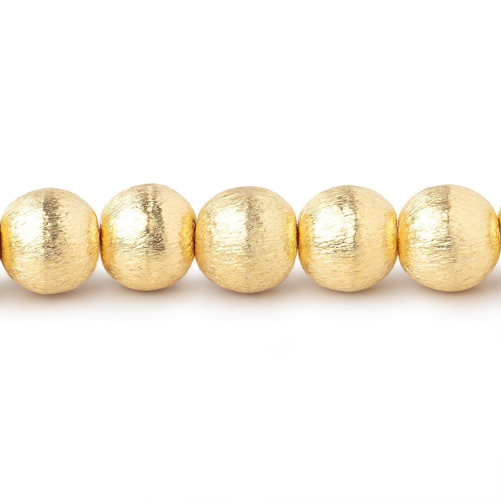 22kt Gold Plated Brushed Copper Round Beads - 8mm - AtlantaFindingsCompany