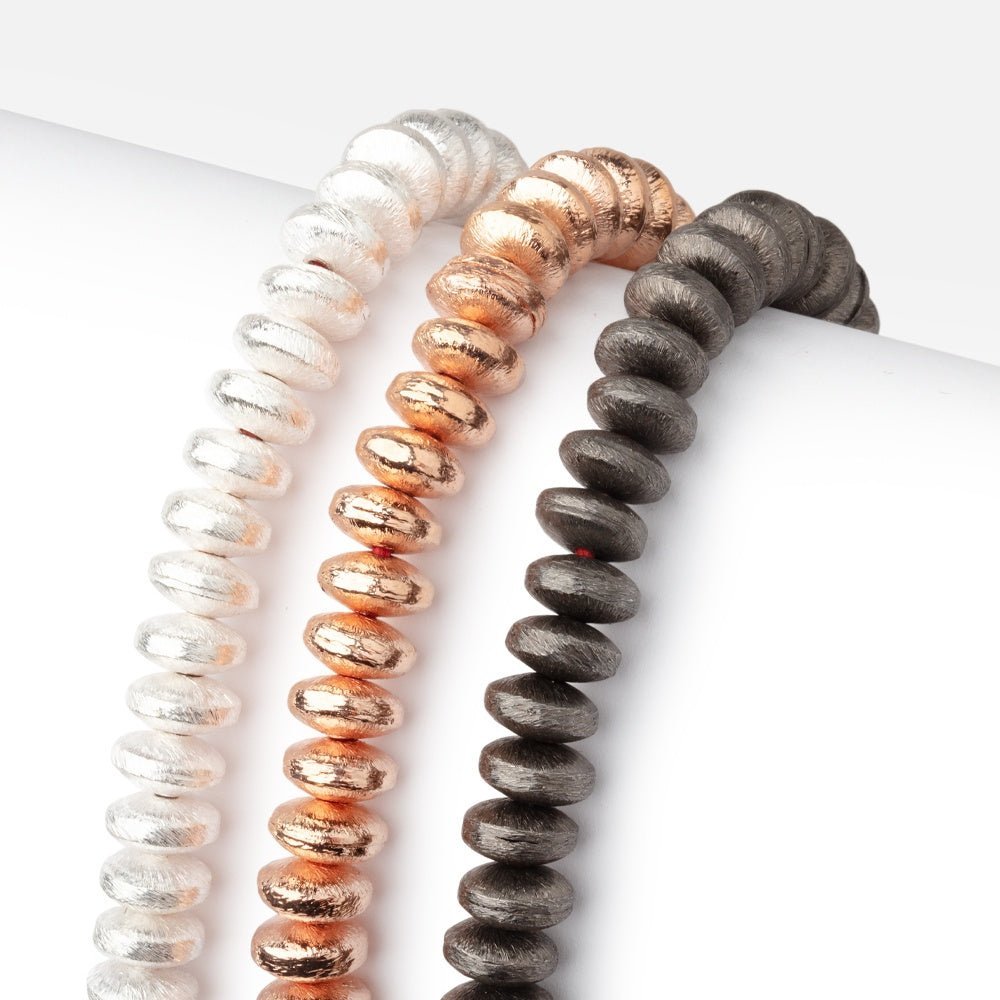 8mm Brushed Puffy Disc Beads - AtlantaFindingsCompany