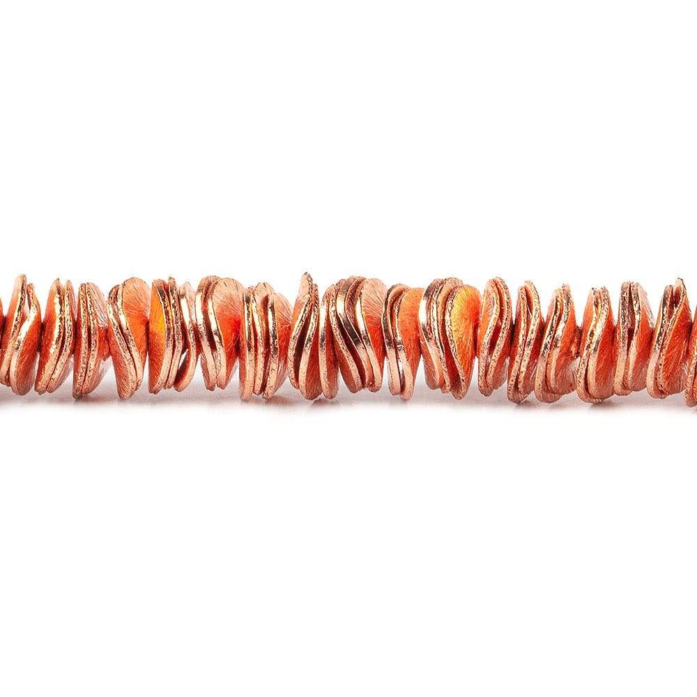 8mm Brushed Wavy Disc Spacer Beads - 8 - inch Strand (Approx. 166 Beads) - AtlantaFindingsCompany