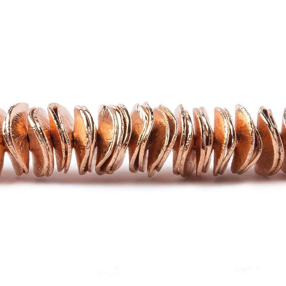 8mm Brushed Wavy Disc Spacer Beads - 8 - inch Strand (Approx. 166 Beads) - AtlantaFindingsCompany