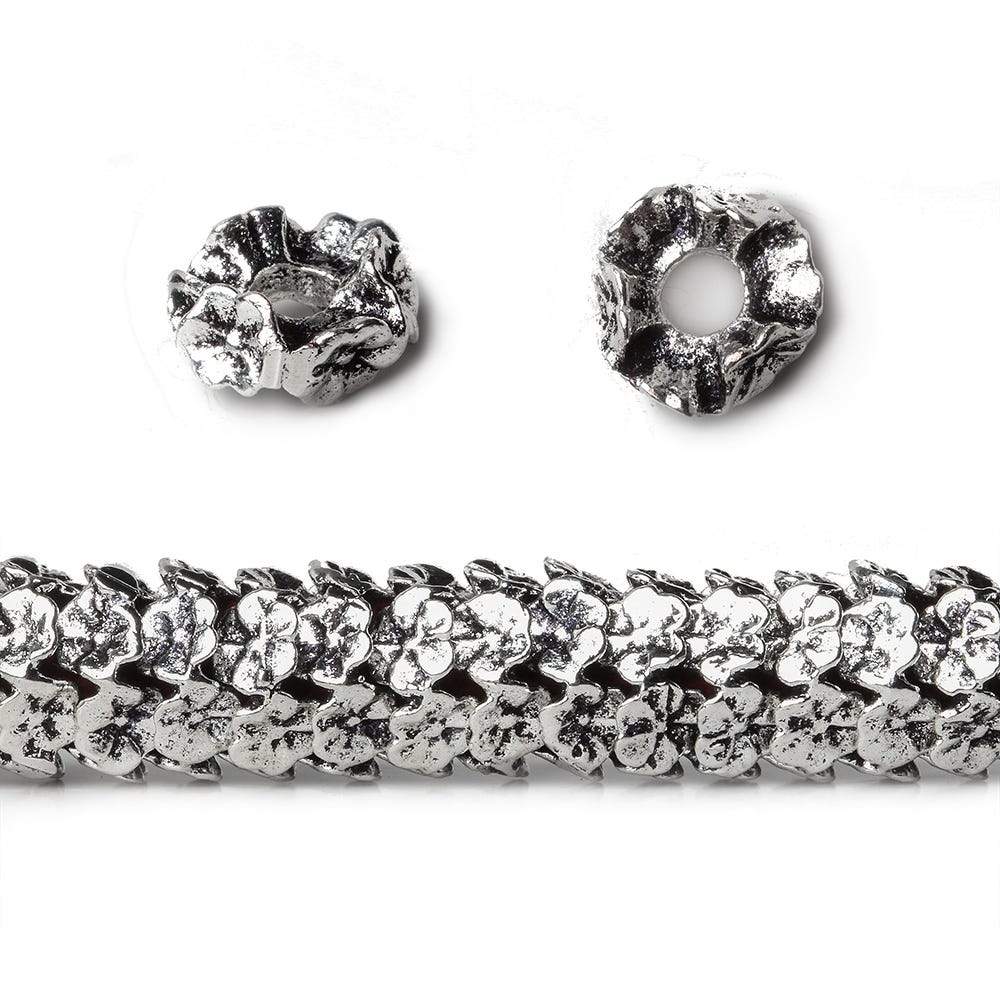 8mm Floral Edge Spacer Beads - 3mm Large Hole, 8 - inch Strand (Approx. 62 Beads) - AtlantaFindingsCompany