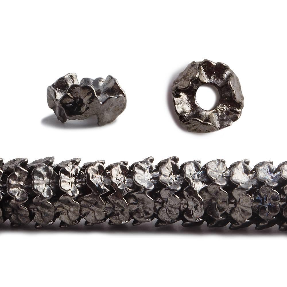 8mm Floral Edge Spacer Beads - 3mm Large Hole, 8 - inch Strand (Approx. 62 Beads) - AtlantaFindingsCompany