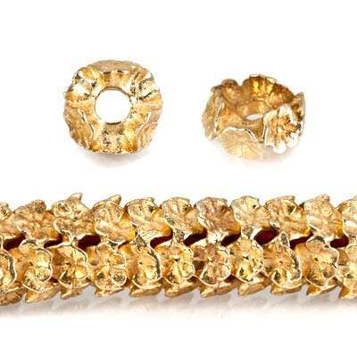 8mm Floral Edge Spacer Beads - 3mm Large Hole, 8 - inch Strand (Approx. 62 Beads) - AtlantaFindingsCompany