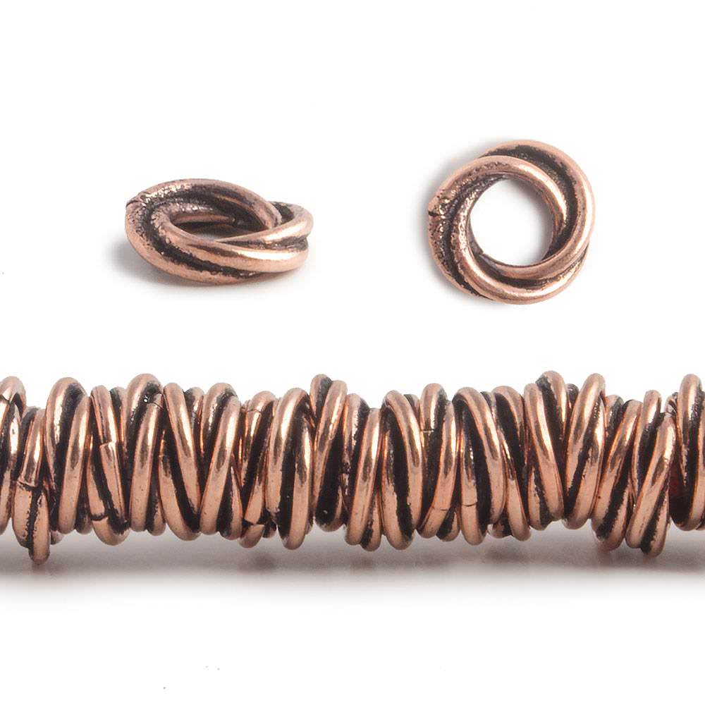 8mm Plain Mobius Spacer Beads - Large Hole, 8" Strand (Approx. 93 pcs) - AtlantaFindingsCompany