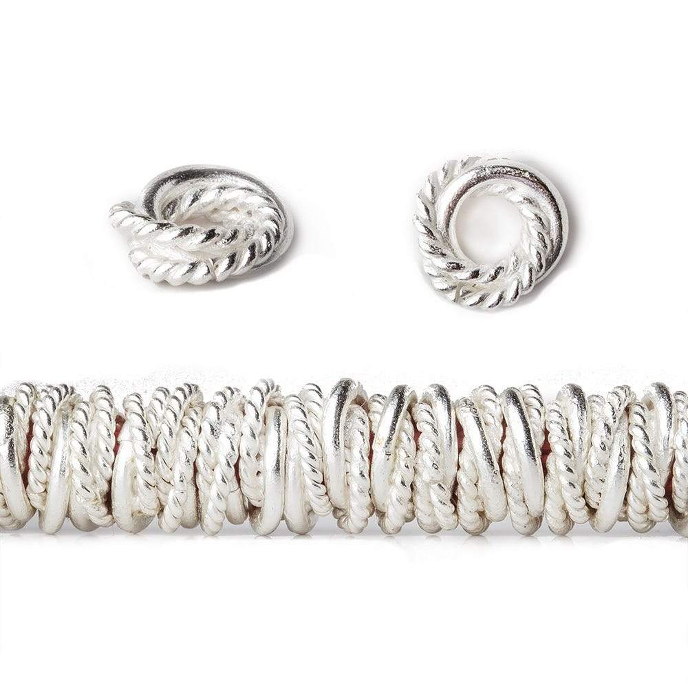 8mm Plain & Twist Mobius Large Hole Spacer Beads - 8" Strand - AtlantaFindingsCompany