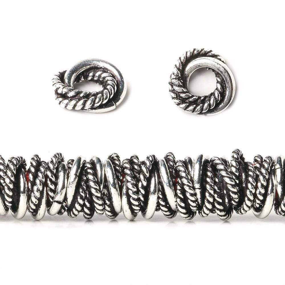 8mm Plain & Twist Mobius Large Hole Spacer Beads - 8" Strand - AtlantaFindingsCompany