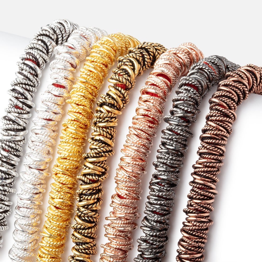 8mm Plain & Twist Mobius Large Hole Spacer Beads - 8" Strand - AtlantaFindingsCompany