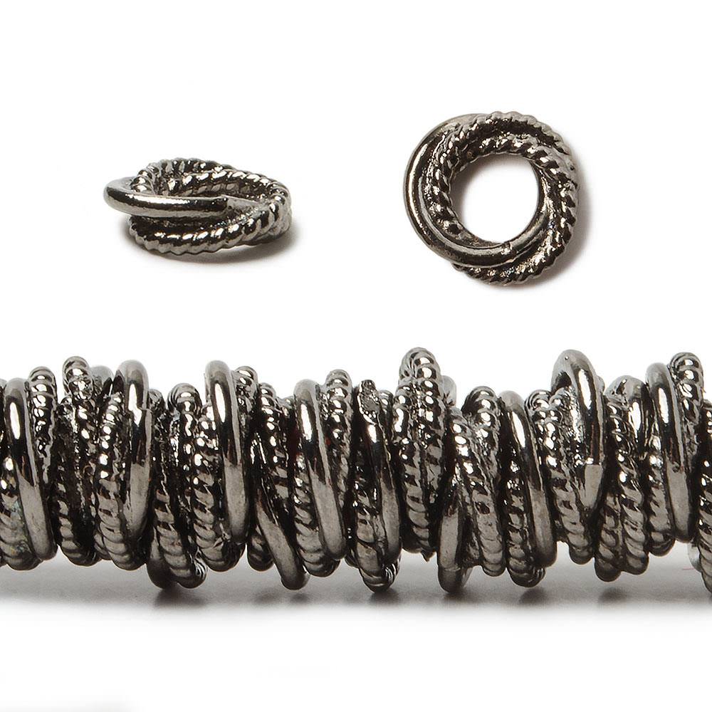 8mm Plain & Twist Mobius Large Hole Spacer Beads - 8" Strand - AtlantaFindingsCompany