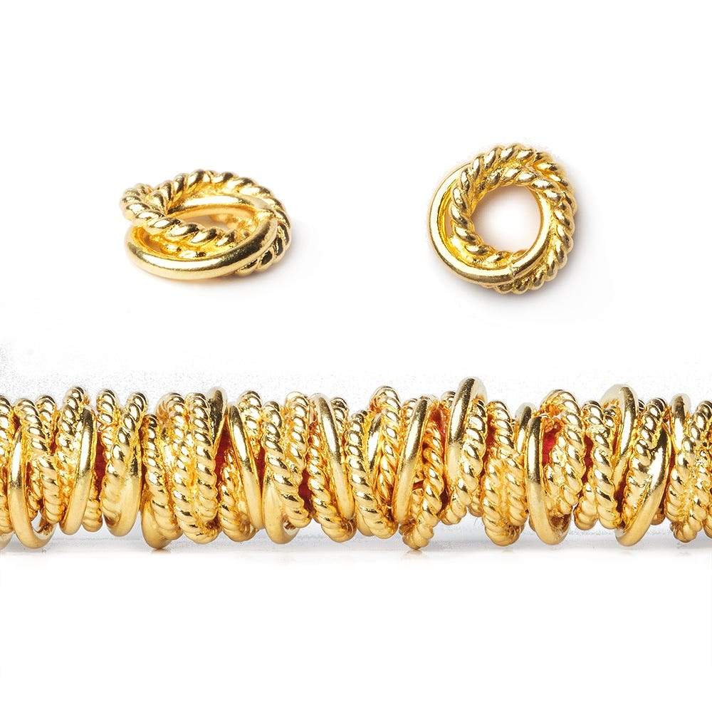 8mm Plain & Twist Mobius Large Hole Spacer Beads - 8" Strand - AtlantaFindingsCompany