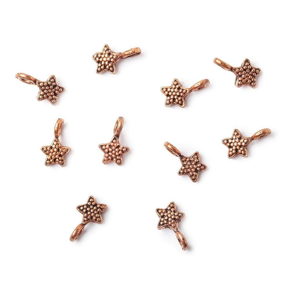 8x5mm Copper Finding Star Set of 10 - AtlantaFindingsCompany