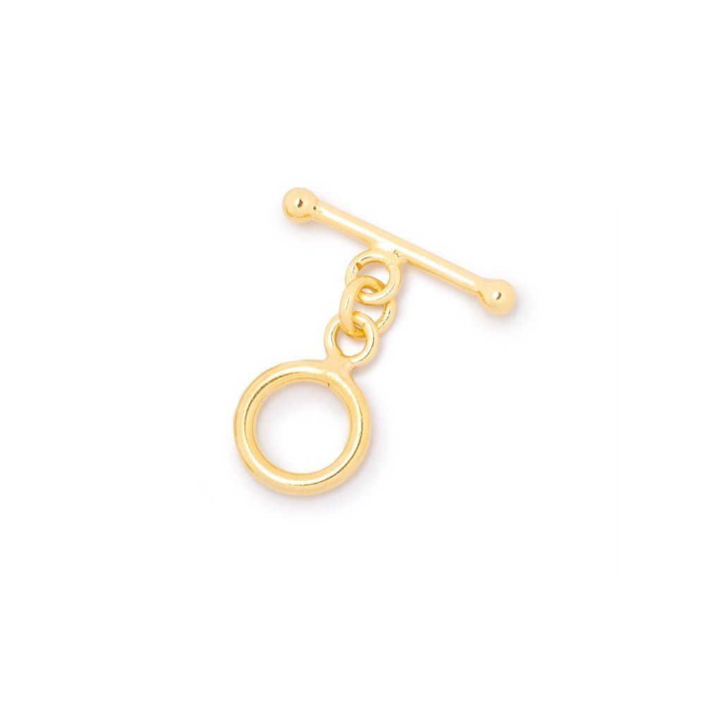 9.5mm Sterling Silver Vermeil Round Toggle Clasp - 1 Piece - AtlantaFindingsCompany