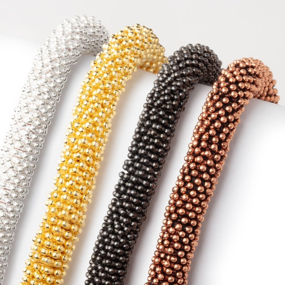 9mm Double Row Daisy Spacers - 3mm Hole, 8" Strand (Approx. 130 Beads) - AtlantaFindingsCompany