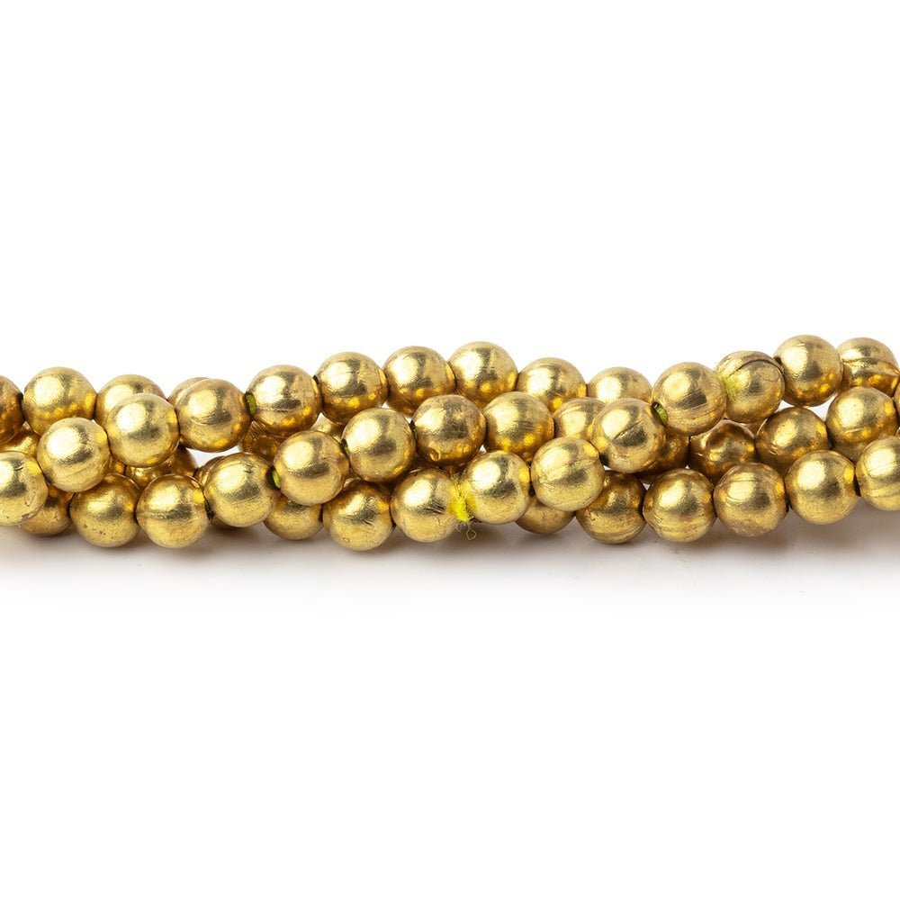 8 - Inch Strand of Plain Round Brass Beads - AtlantaFindingsCompany