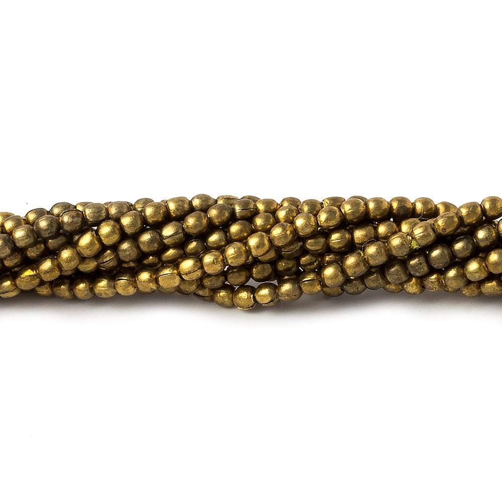 8 - Inch Strand of Plain Round Brass Beads - AtlantaFindingsCompany
