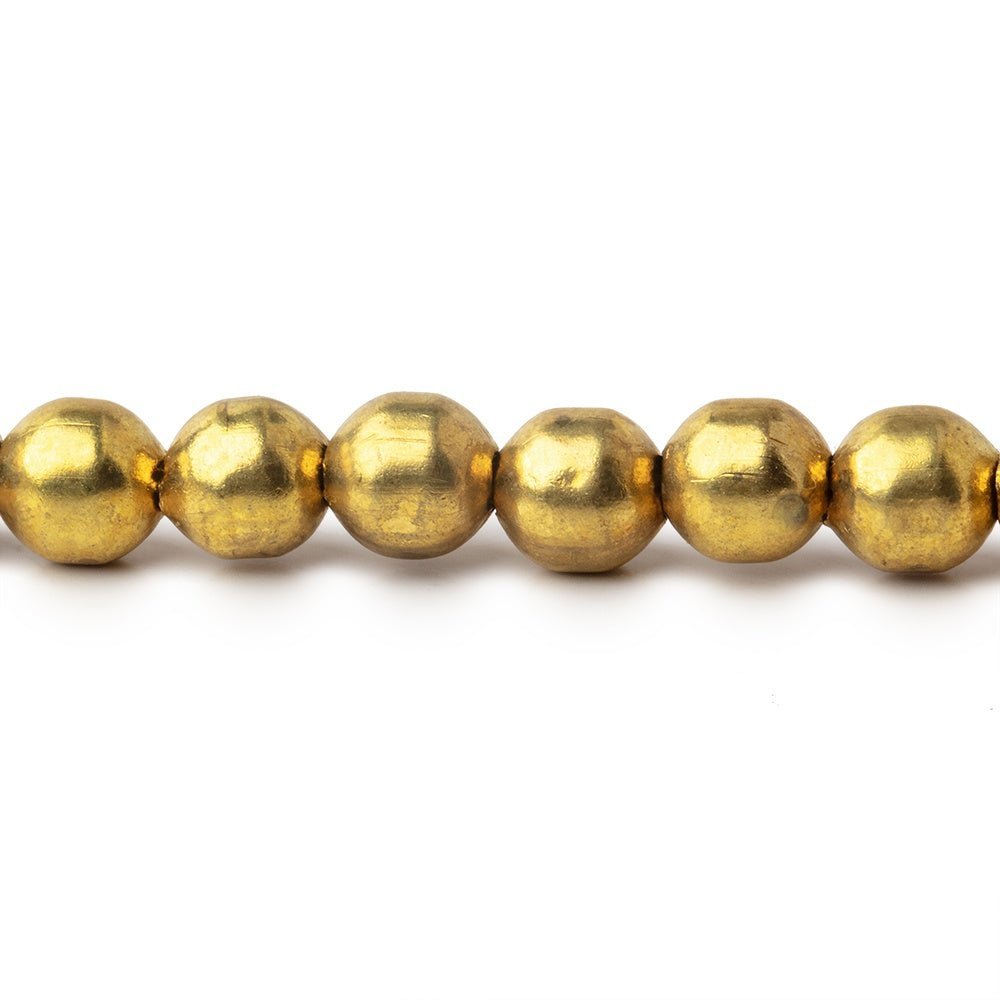 8 - Inch Strand of Plain Round Brass Beads - AtlantaFindingsCompany