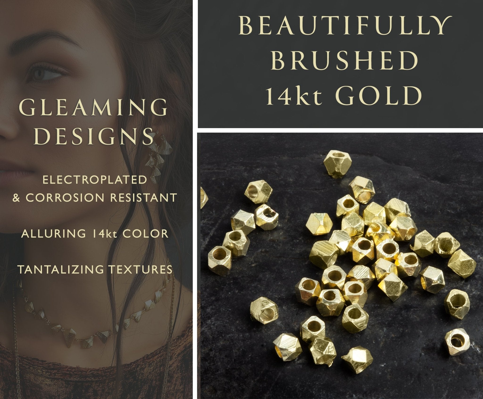 2.5mm Shiny Faceted Nugget Beads - 8 Inch Strand, Approx. 80 Pieces - AtlantaFindingsCompany